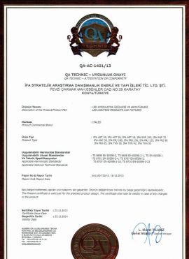 QA-AC-1401/13 QA TECHNIC - ATTESTATION OF CONFORMITY